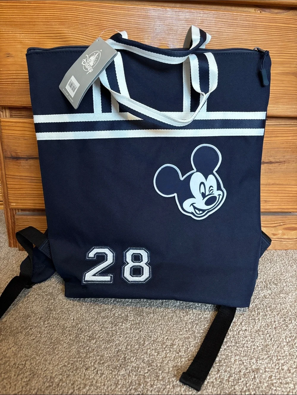 Disney Navy and White Mickey Mouse Backpack Tote